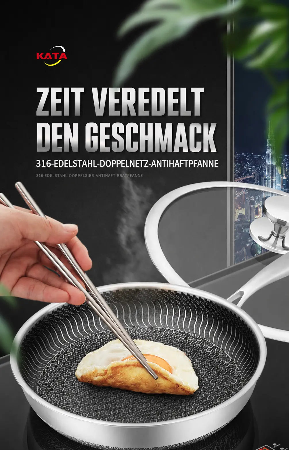 Veluro® Hybridpfanne – Antihaft trifft Edelstahl (ohne Deckel)